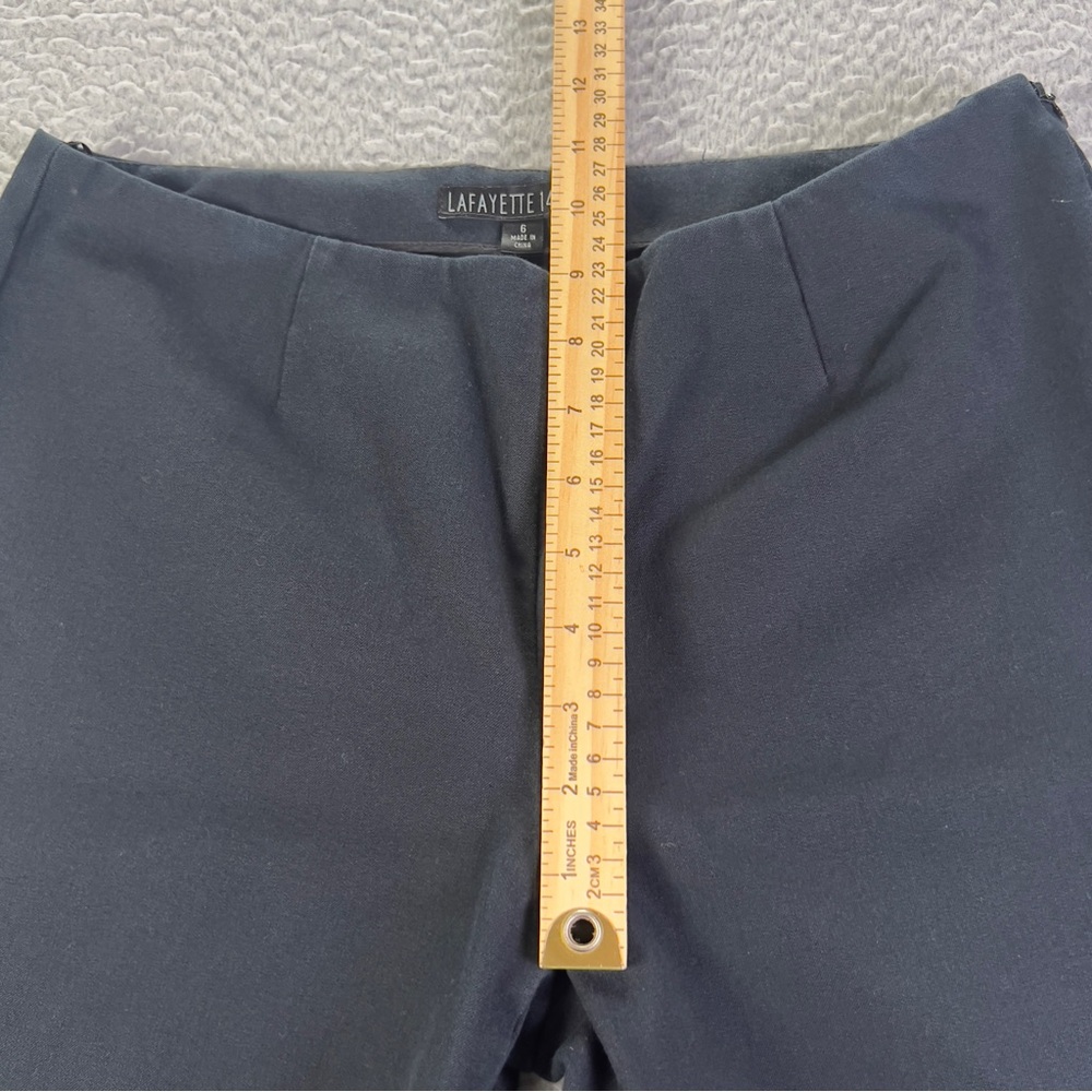 Lafayette 148 New York Pants Womens 6 Black Cropped Straight Leg Preppy Casual - Picture 4 of 11